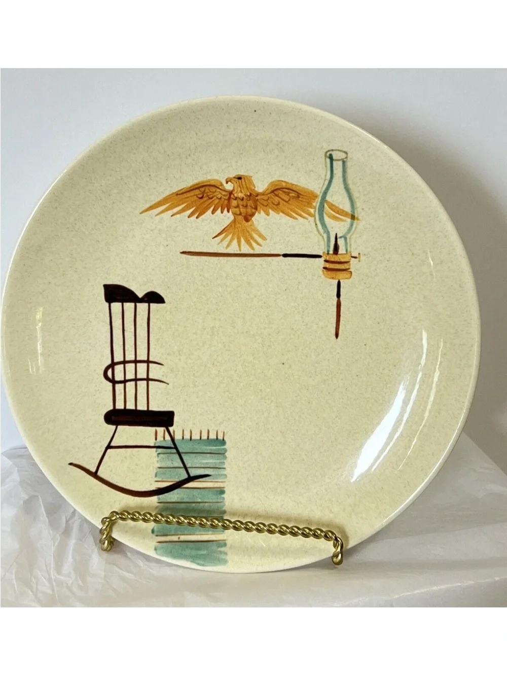 Red Wing stoneware plate RARE set of 4